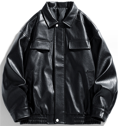 Black leather jackets front