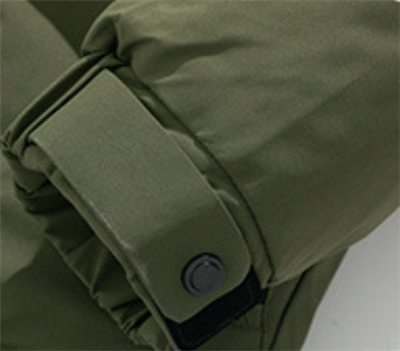 Hooded puffer cotton jacket cuff