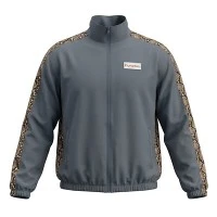 Txiv neej Stand-Collar Track Jacket Nrog Sab Stripe Daim Kab Xev